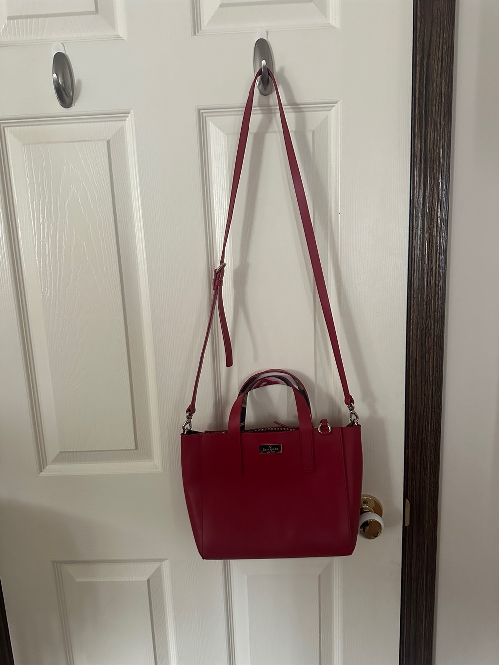 kathy ireland Red Structured Shoulder Tote